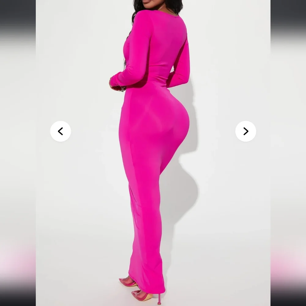 NWT!! Fashion Nova Elegant Black Long Sleeve Dress - Picture 2 of 7